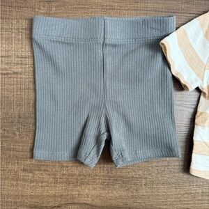 Charcoal Ribbed Kids Shorts